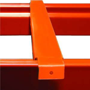 NEW FLANGED METAL PALLET SUPPORT 48″L X 3″ ORANGE FINISH.